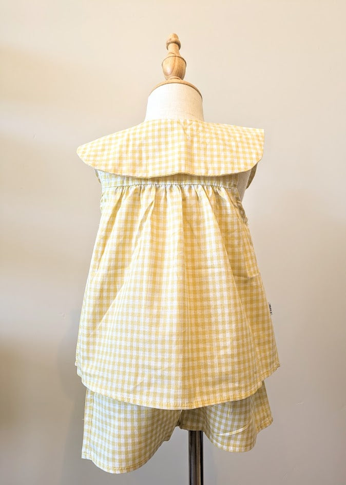 Summer Outfit Set - Yellow Plaid