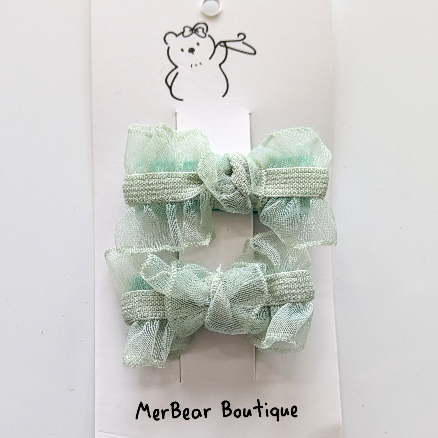 Hair Clips - Green/Blue