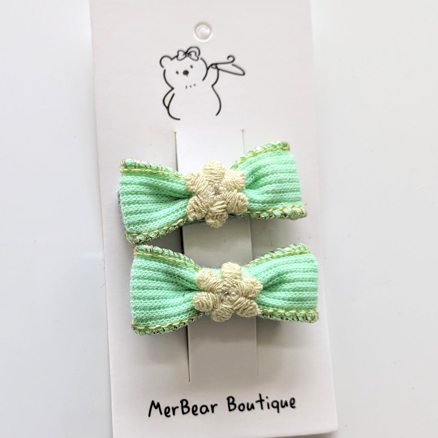 Hair Clips - Green/Blue