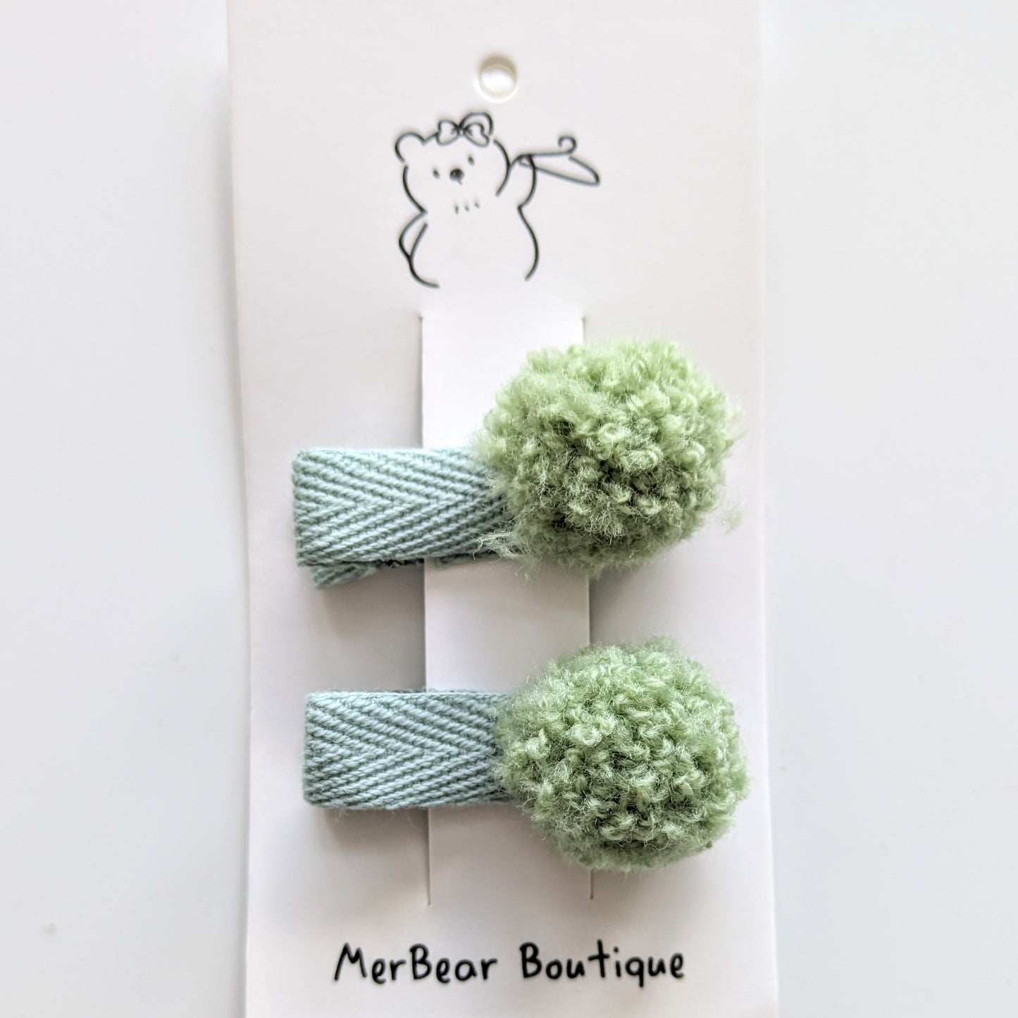 Hair Clips - Green/Blue