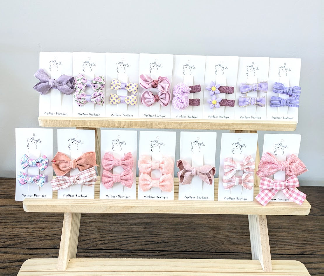 Hair Clips - Purple/Pink