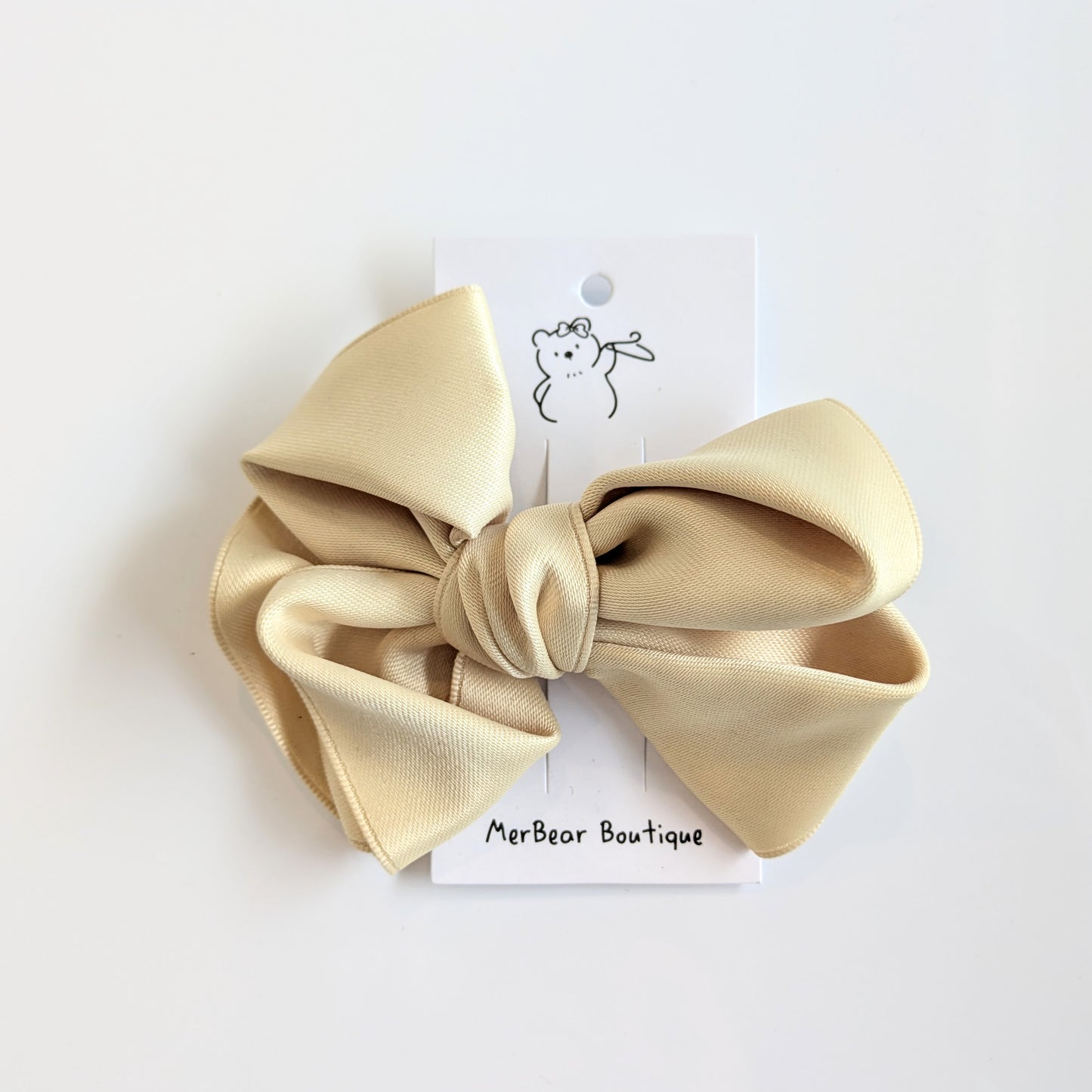 Thick Satin Bows - soft yellow and purple