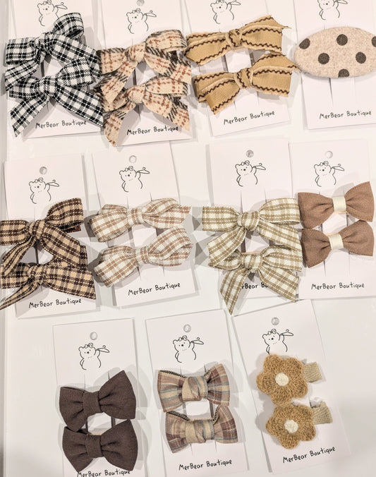 Hair Bows - Neutral