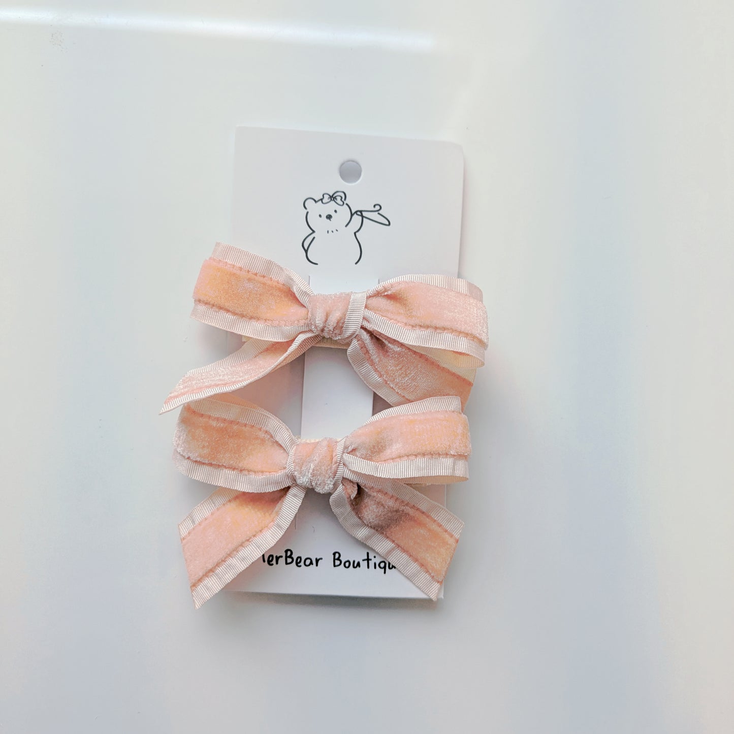 Pink Bow Clips