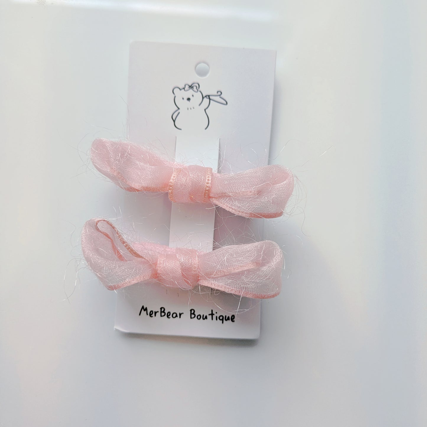 Pink Bow Clips