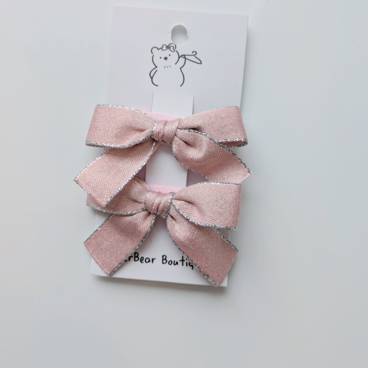 Pink Bow Clips