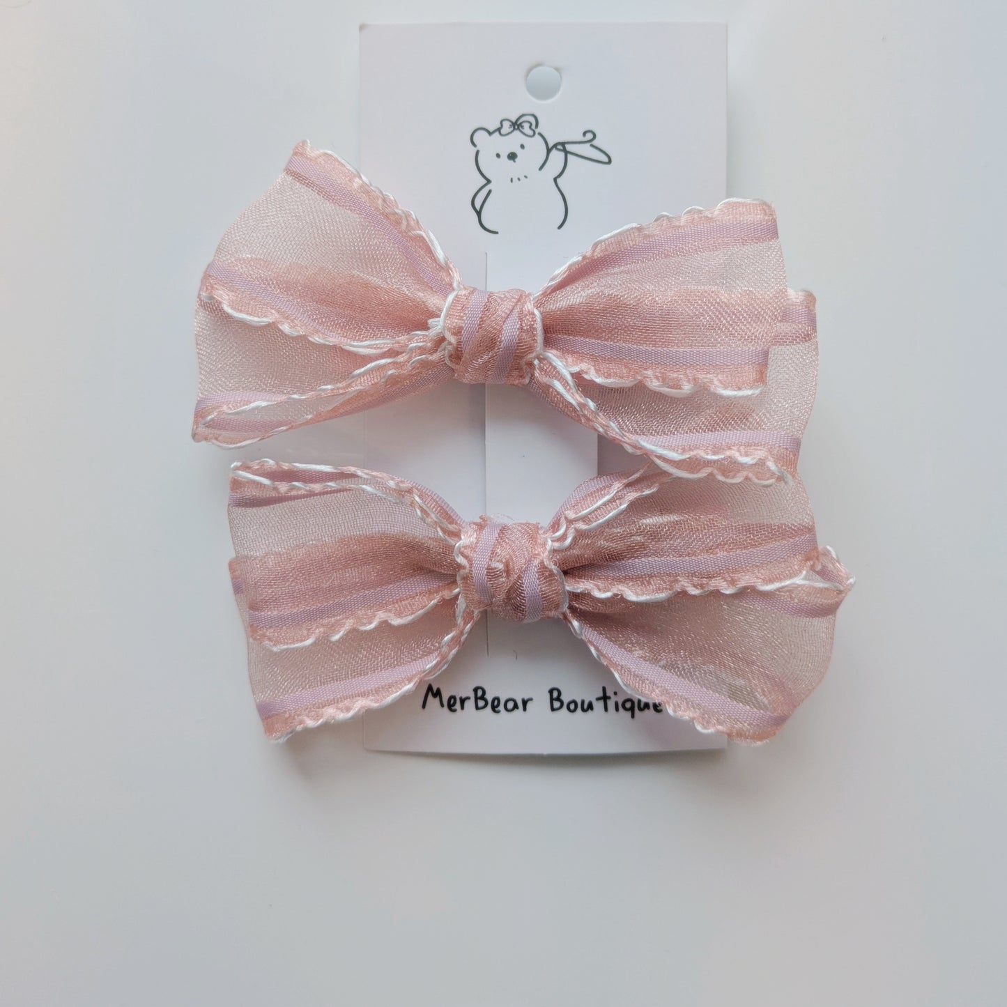 Pink Bow Clips