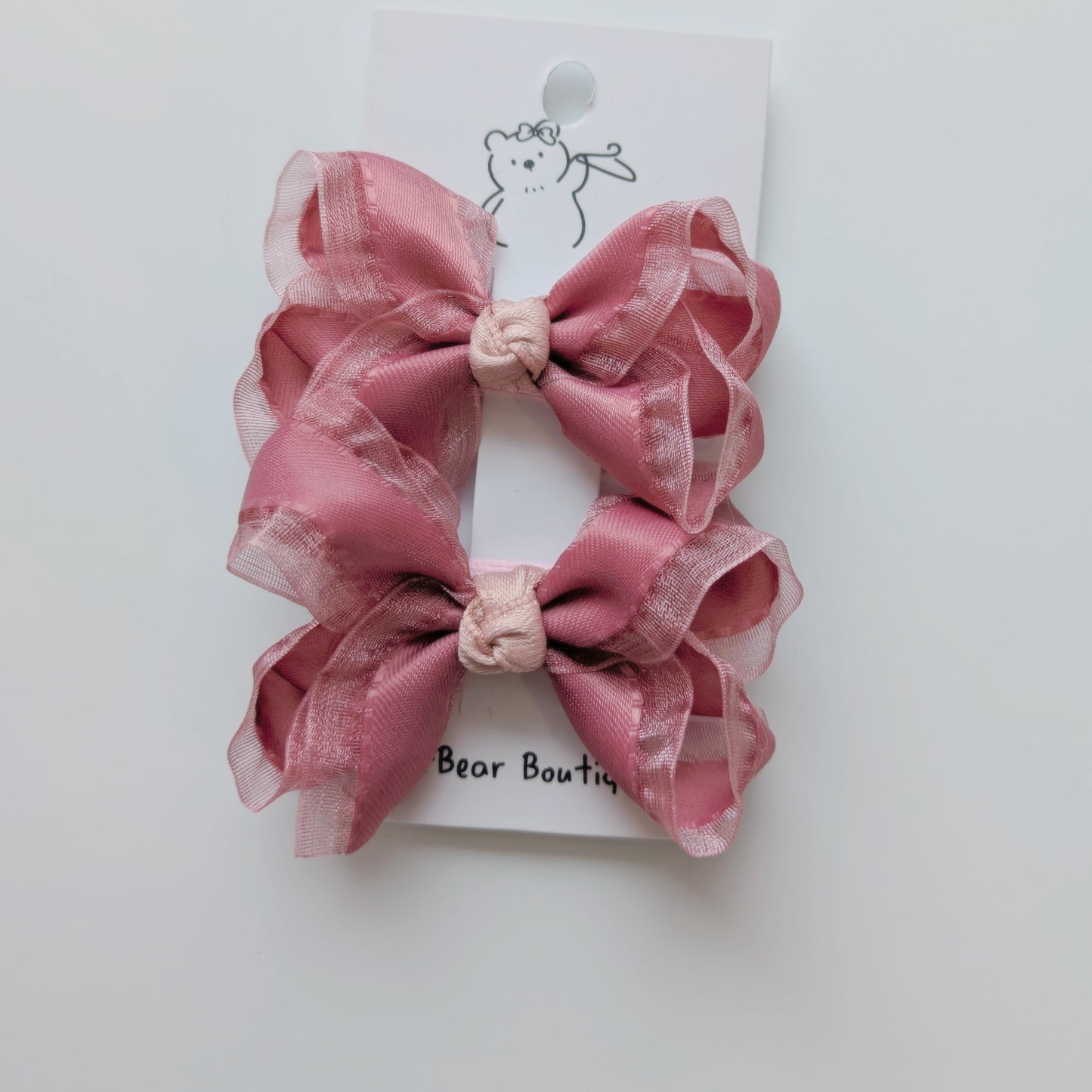 Pink Bow Clips