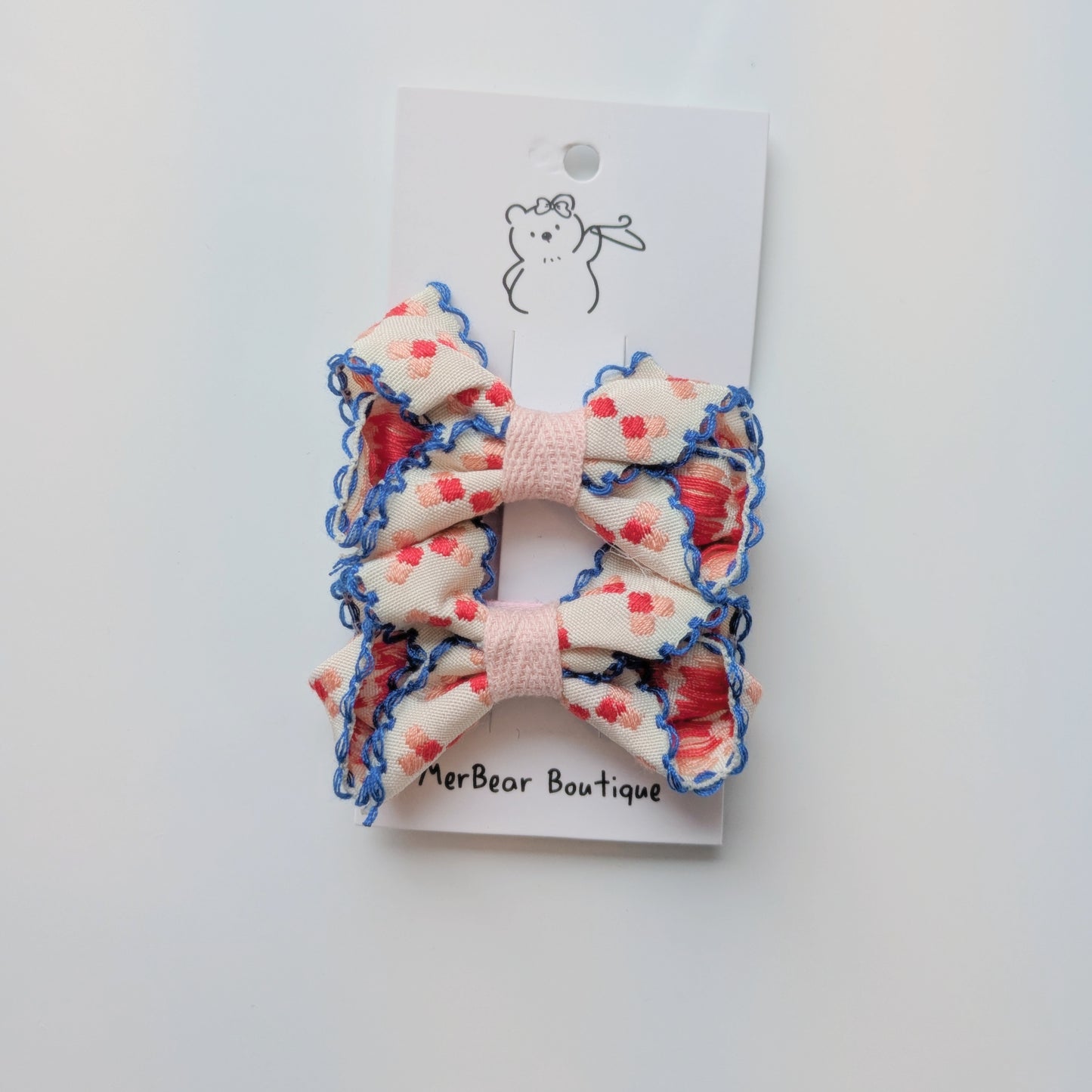 Pink Bow Clips