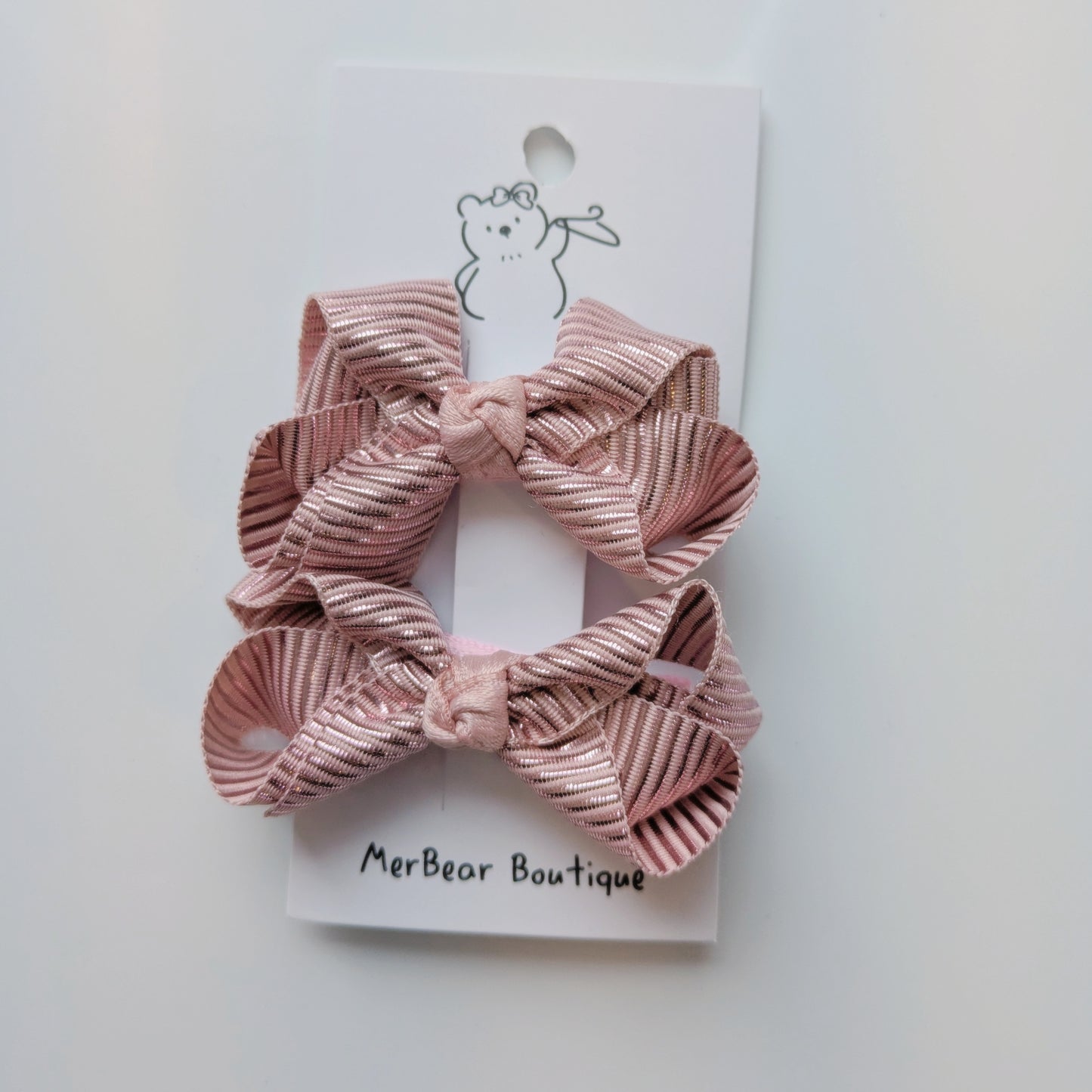 Pink Bow Clips