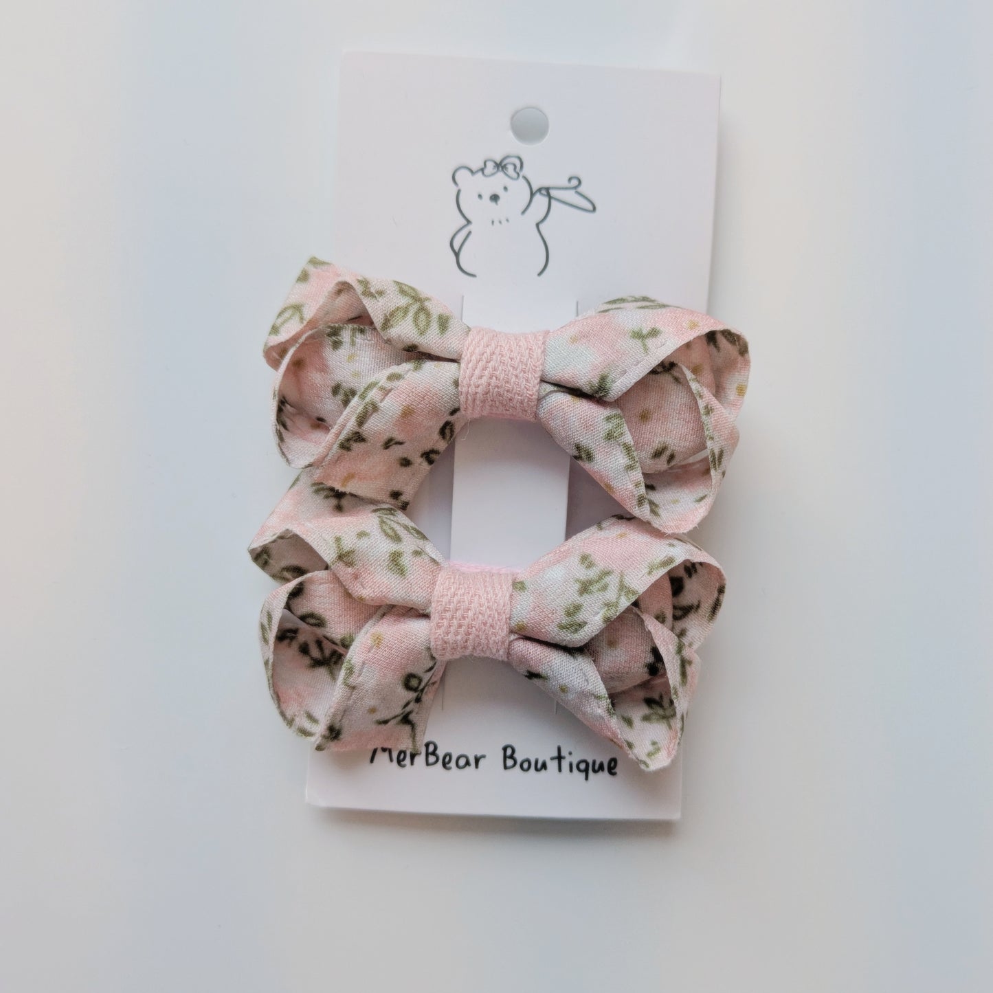 Pink Bow Clips