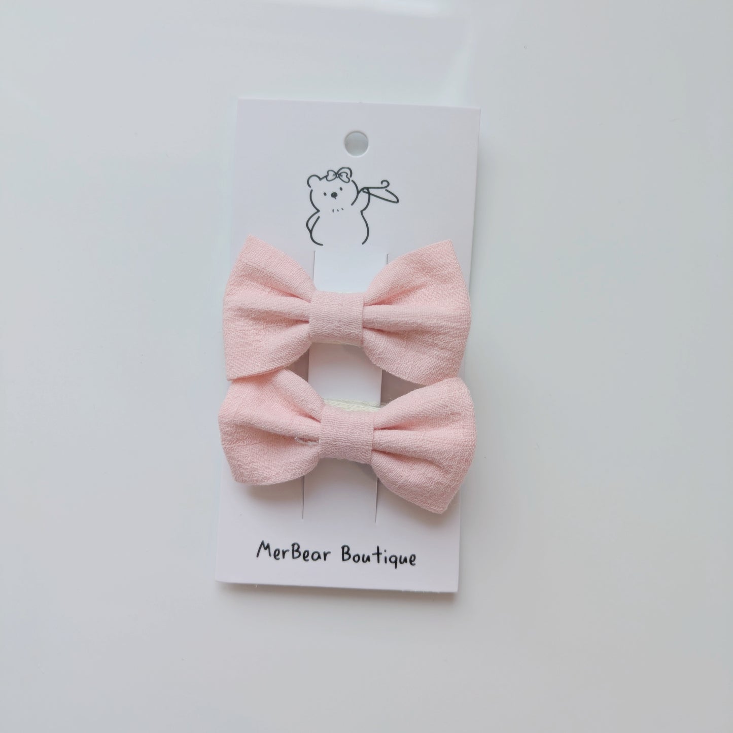 Pink Bow Clips