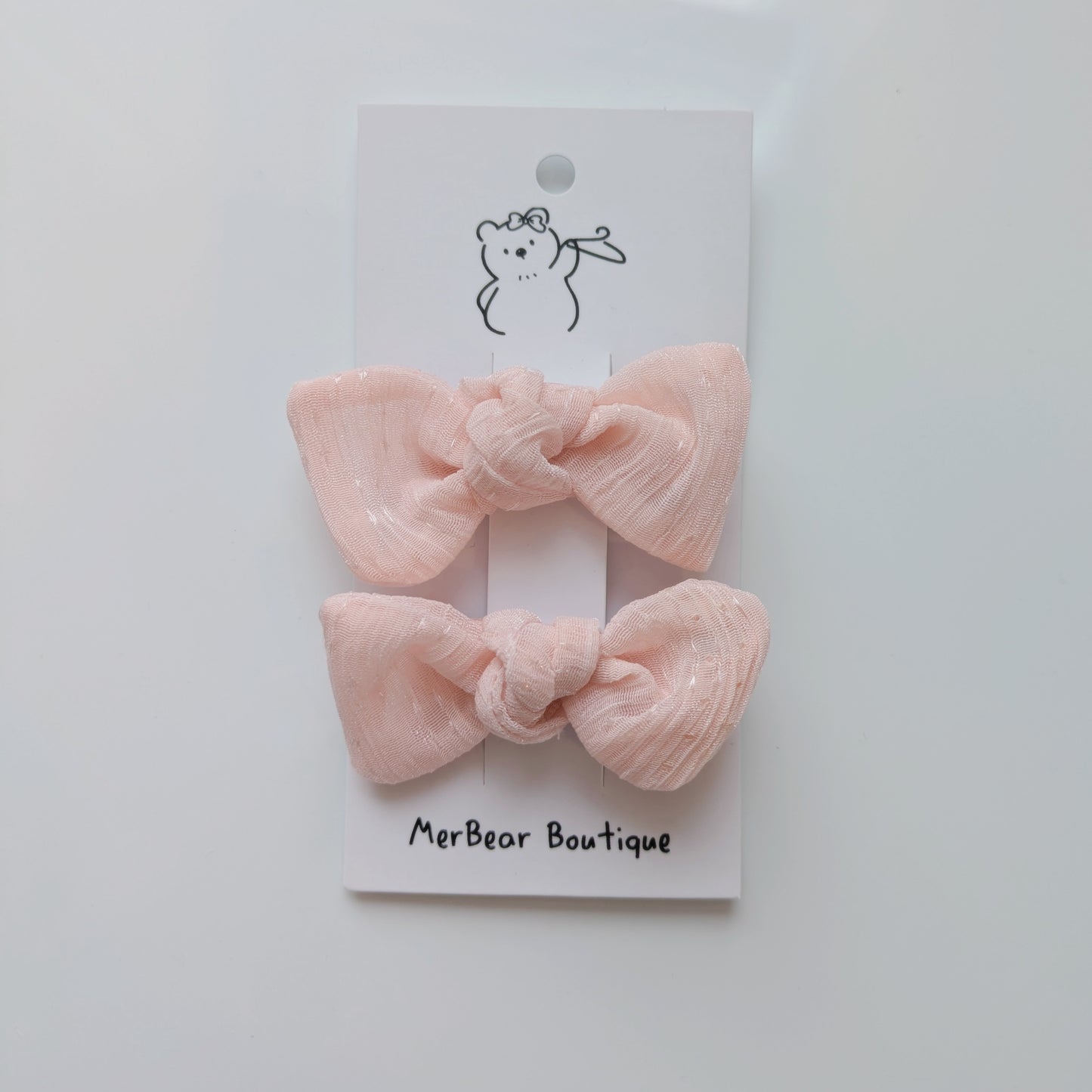 Pink Bow Clips