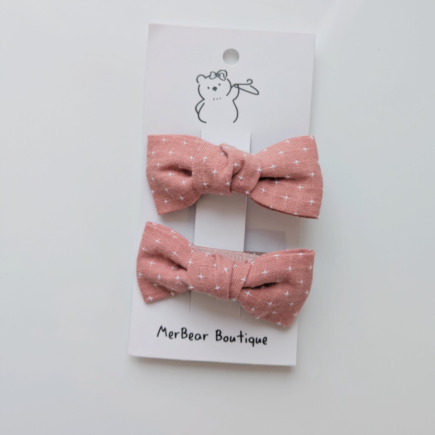 Pink Bow Clips