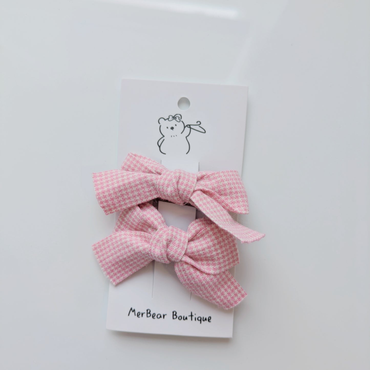 Pink Bow Clips
