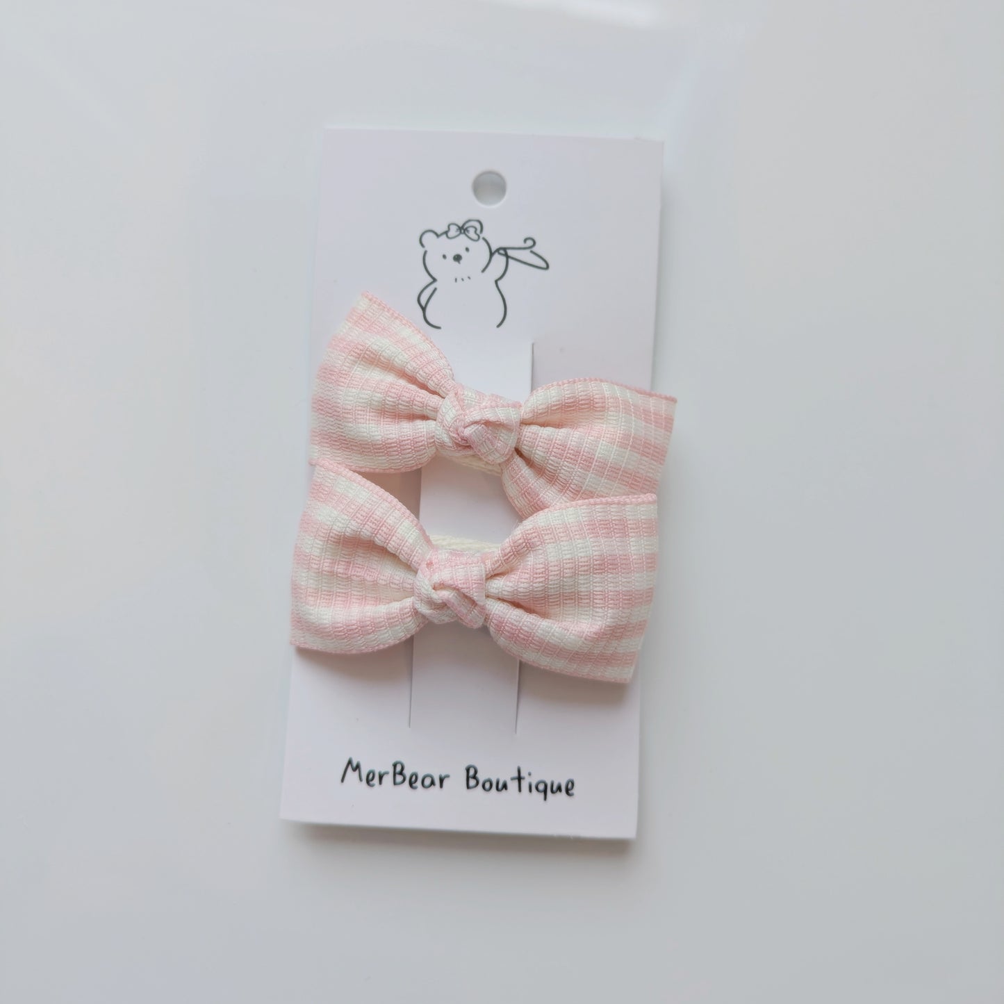 Pink Bow Clips