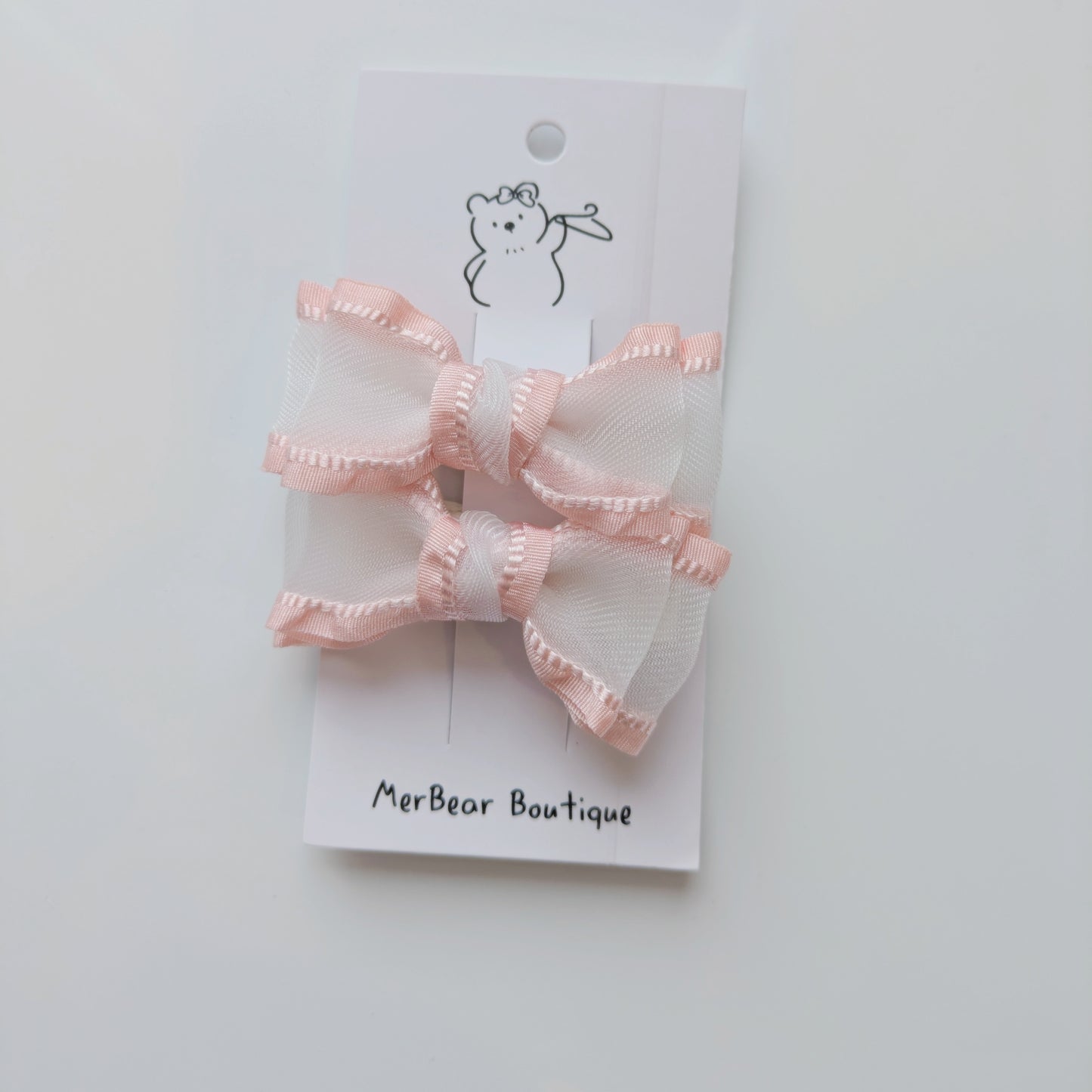 Pink Bow Clips