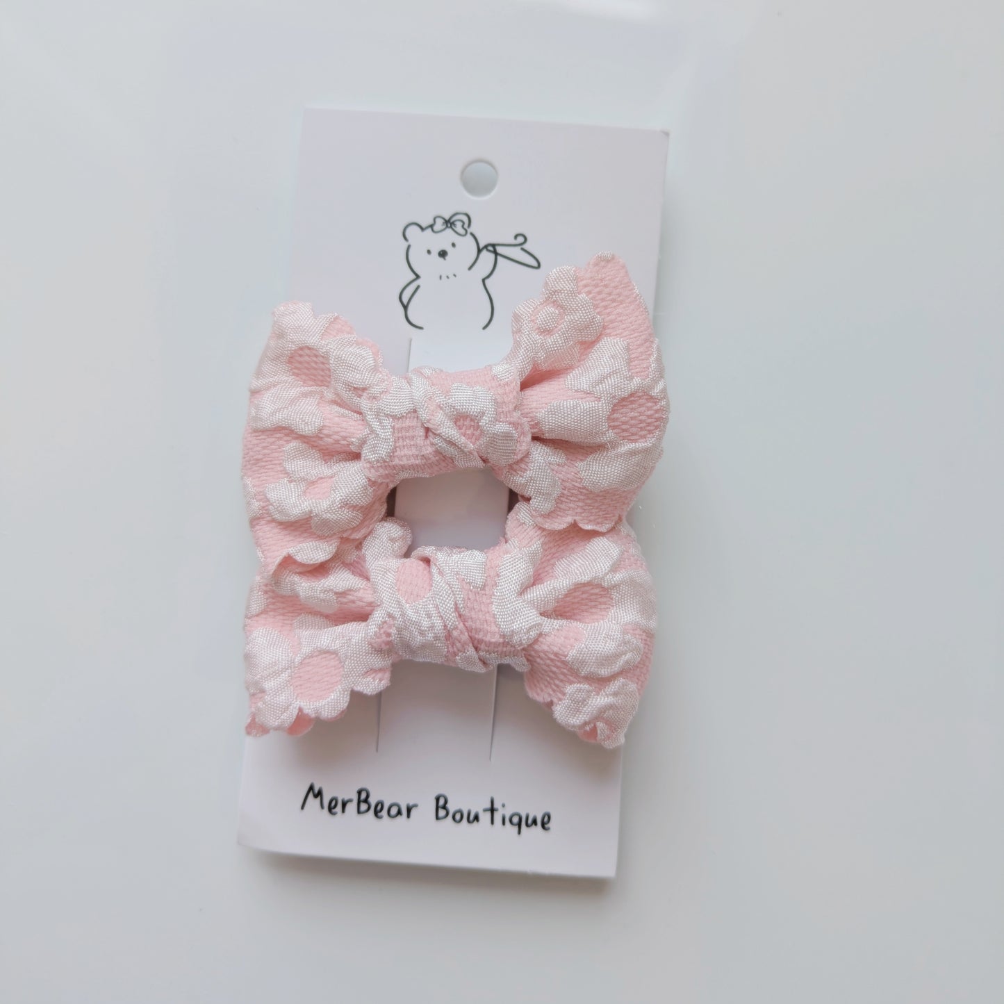 Pink Bow Clips