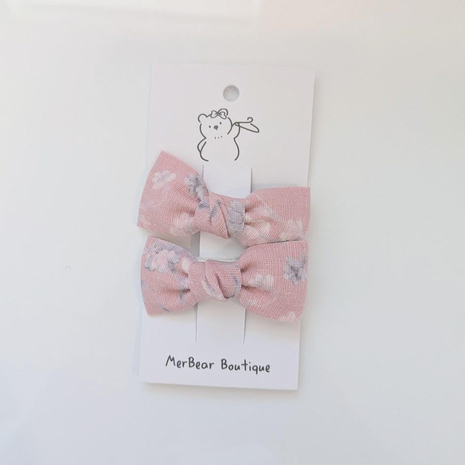 Pink Bow Clips