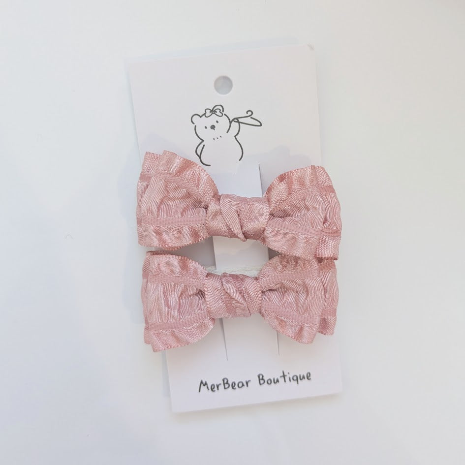 Pink Bow Clips