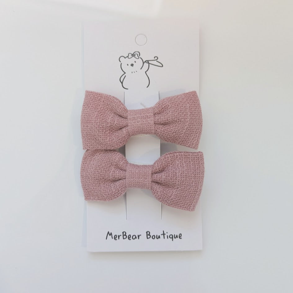 Pink Bow Clips