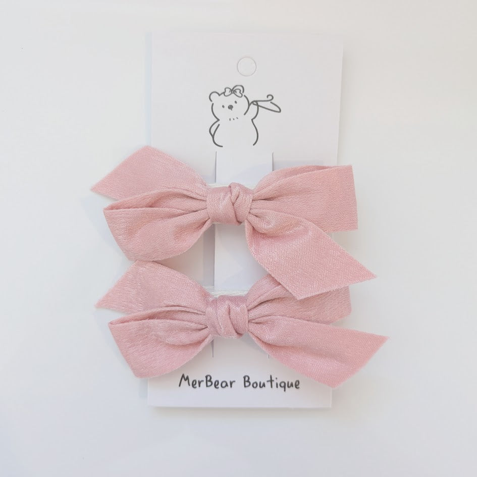 Pink Bow Clips