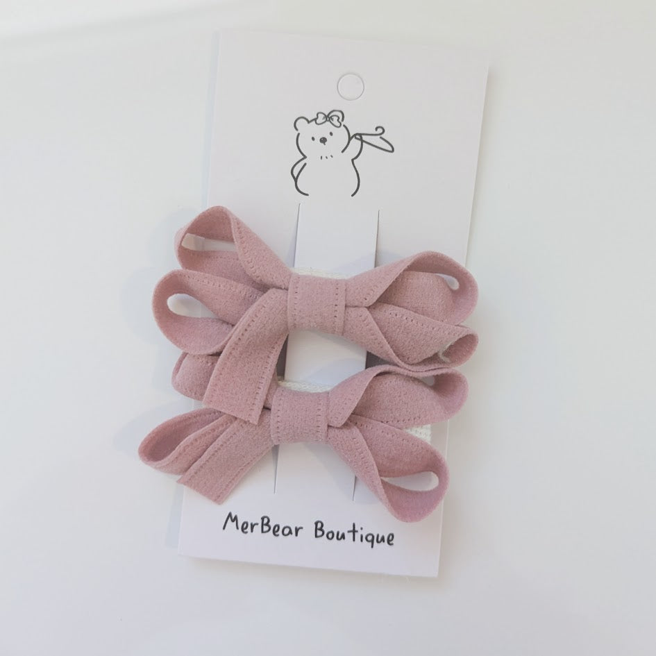 Pink Bow Clips
