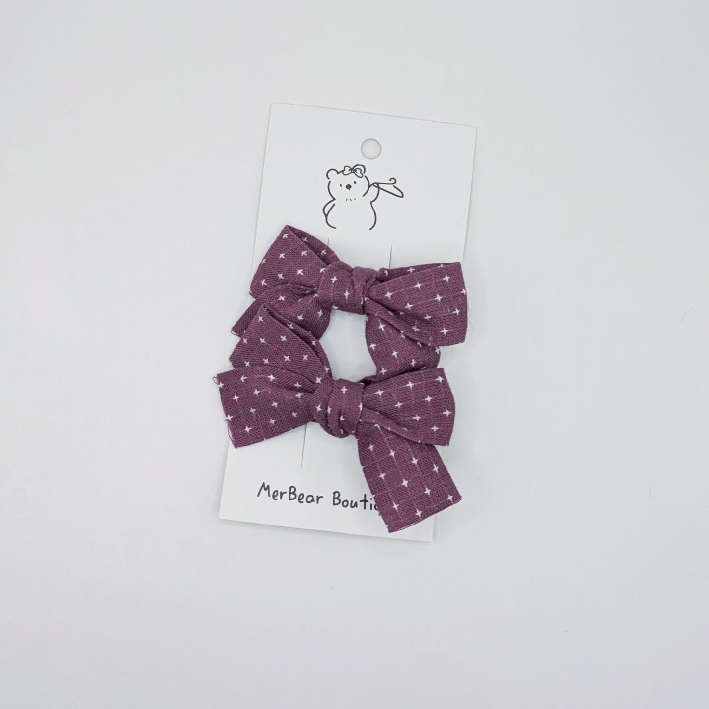 Purple Bow Clips