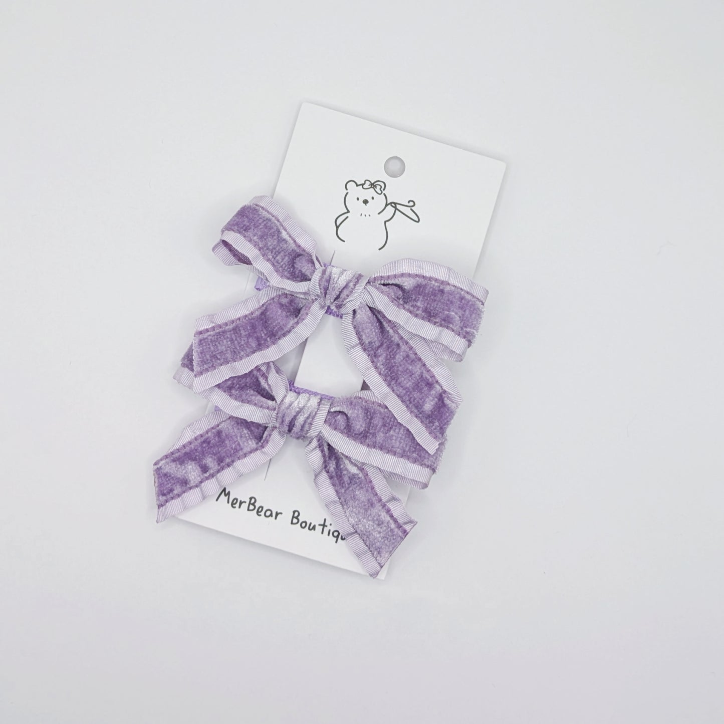 Purple Bow Clips