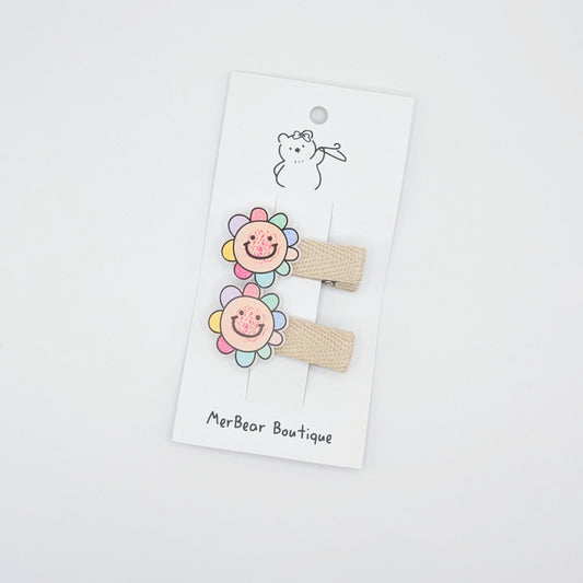 Fabric Flower Clips