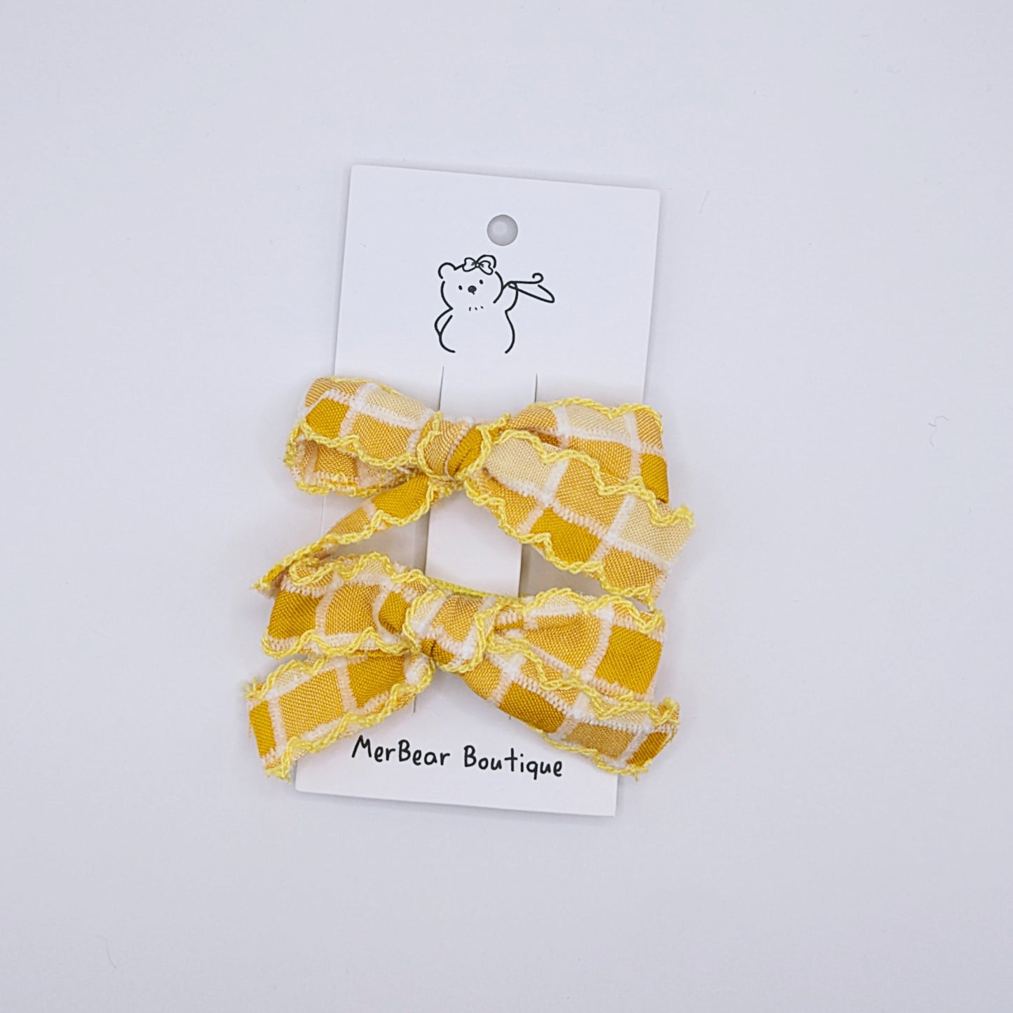 Orange & Yellow Bow Clips