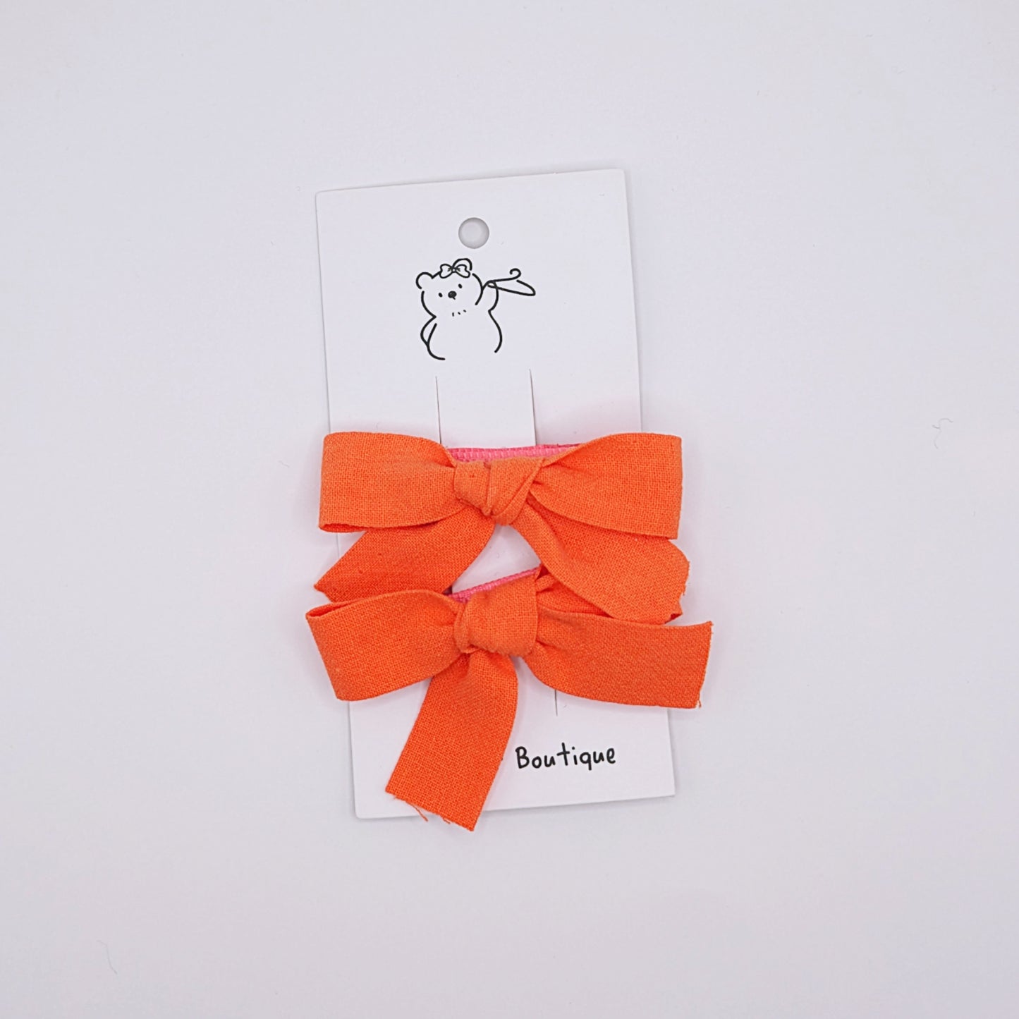 Orange & Yellow Bow Clips
