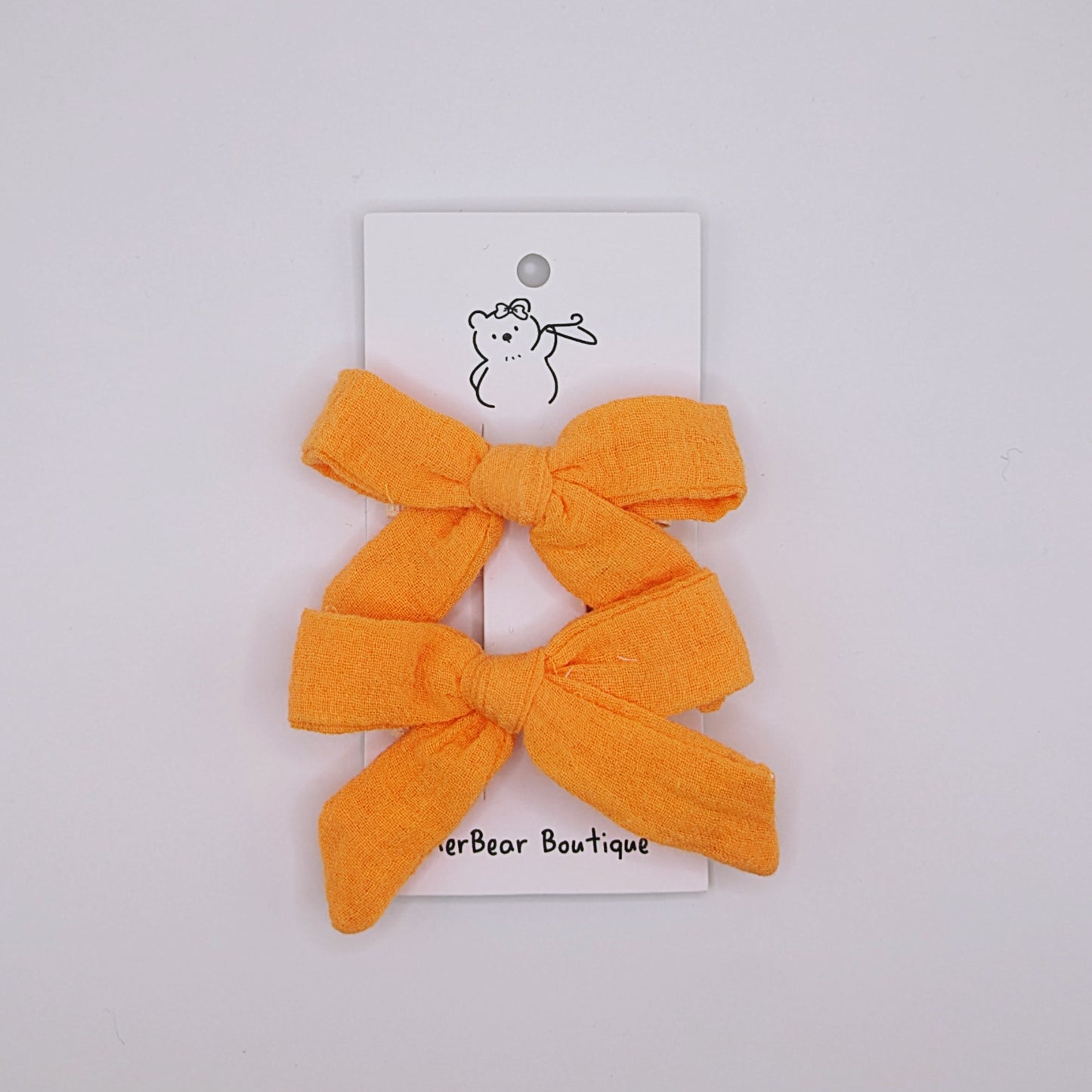 Orange & Yellow Bow Clips