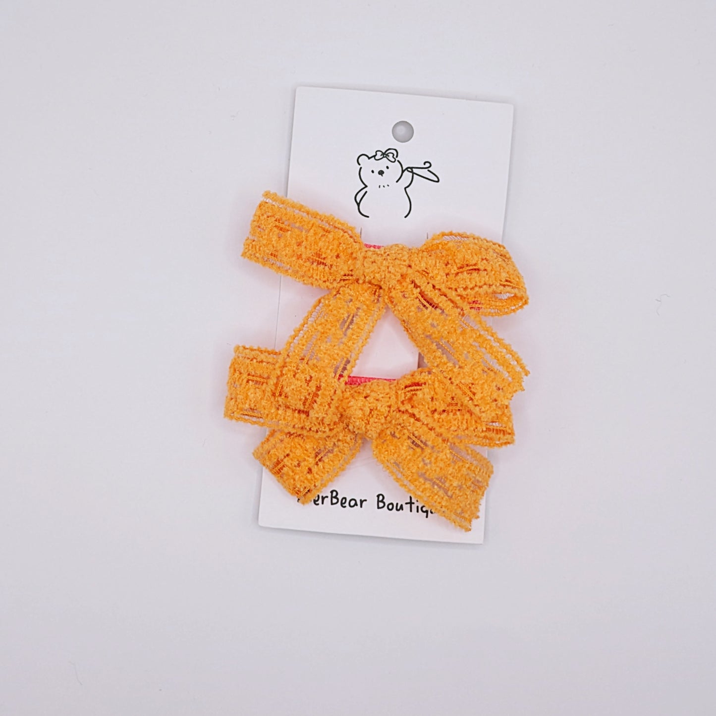Orange & Yellow Bow Clips